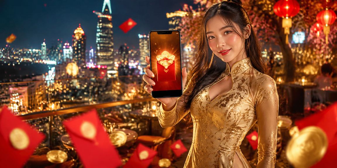Người dùng TP.HCM nhận thưởng và kiểm tra giao dịch nạp tiền trong trang phục áo dài