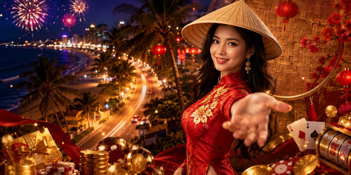 Không khí casino và nón lá đặc trưng tại Mũi Né Việt Nam